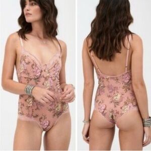 Spell Pink Floral Lace Top